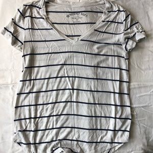 V-Neck Striped Short Sleeve